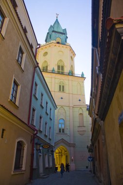 Lublin, Polonya - 15 Ekim 2018: Teslis prensibine kule, eski kasaba Lublin