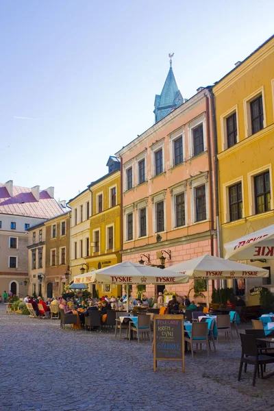Lublin Polen Oktober 2018 Street Café Marktplein Lublin — Stockfoto