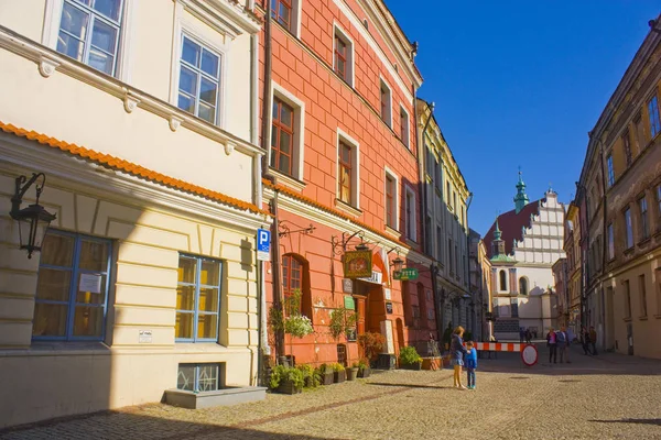 波兰卢布林 2018年10月15日 卢布林旧城古城的古老街道 — 图库照片