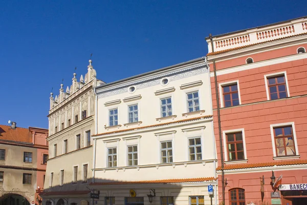 Λούμπλιν Πολωνία Οκτωβρίου 2018 Προσόψεις Των Παλαιών Κτιρίων Στην Πλατεία — Φωτογραφία Αρχείου