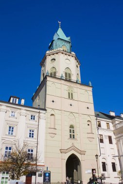 Lublin, Polonya - 15 Ekim 2018: Teslis prensibine kule, eski kasaba Lublin