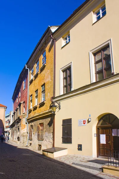 Lublín Polonia Octubre 2018 Estrecha Calle Del Casco Antiguo Lublin — Foto de Stock