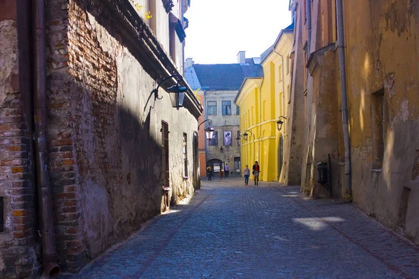 Lublín Polonia Octubre 2018 Antigua Calle Del Casco Antiguo Lublin — Foto de Stock