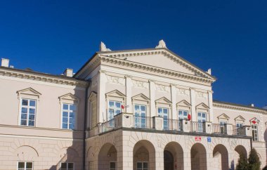 Lublin, Polonya - 15 Ekim 2018: Lubomirski sarayda (Maria Curie-Sklodowska Üniversitesi) Old Town, Lublin