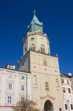 Lublin, Polonya - 15 Ekim 2018: Teslis prensibine kule, eski kasaba Lublin