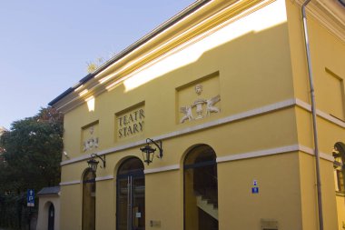 Lublin, Polonya - 15 Ekim 2018: Eski tiyatro şehir Lublin