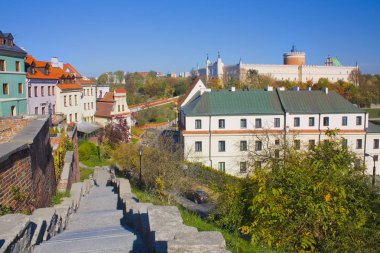 Lublin, Polonya - 15 Ekim 2018: Lublin kraliyet kale Old Town, Lublin, görünüm