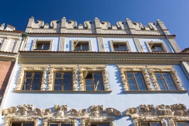 Lublin, Polonya - 15 Ekim 2018: Konopnica ailesinin 12 Rynek Pazar Meydanı, Lublin, Townhouse