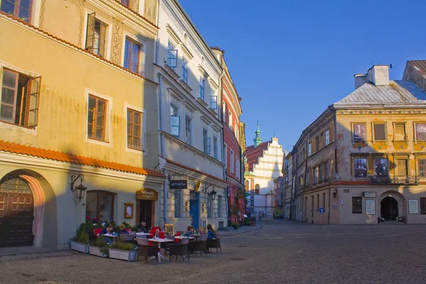 Lublin Pologne Octobre 2018 Café Rue Sur Place Marché Lublin — Photo