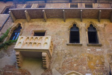Verona, İtalya - 21 Haziran 2018: Juliet Verona, balkon