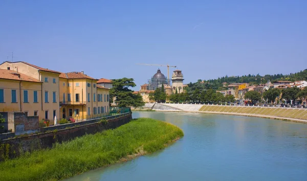 Verona Italien Juni 2018 Blick Auf Den Adige Fluss Verona — Stockfoto