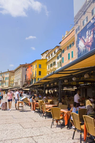 Verona Itália Junho 2018 Café Rua Piazza Bra Opera Verona — Fotografia de Stock