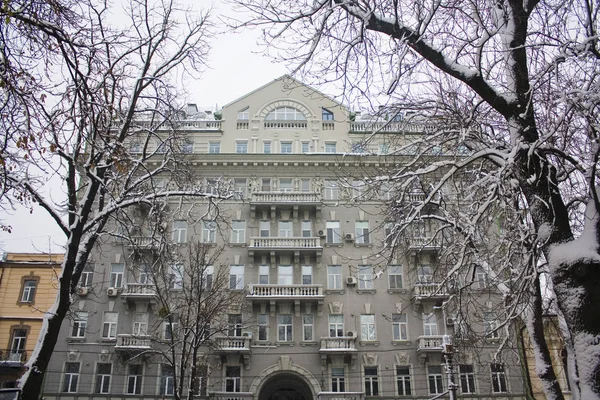 Kiev Ucrânia Dezembro 2018 Edifício Bonito Velho Rua Tereshchinskaya Inverno — Fotografia de Stock