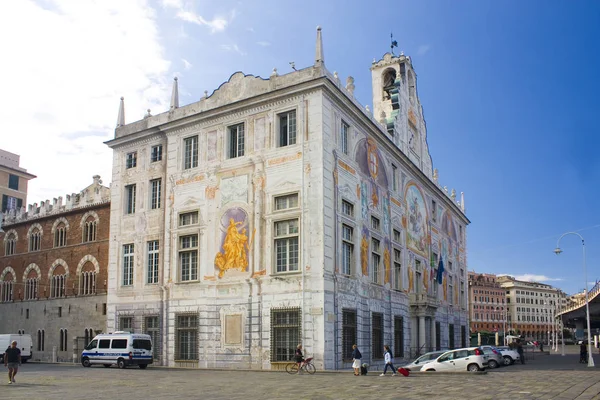 Genoa Olaszország Jule 2018 Palace Szent György Palazzo San Giorgio — Stock Fotó