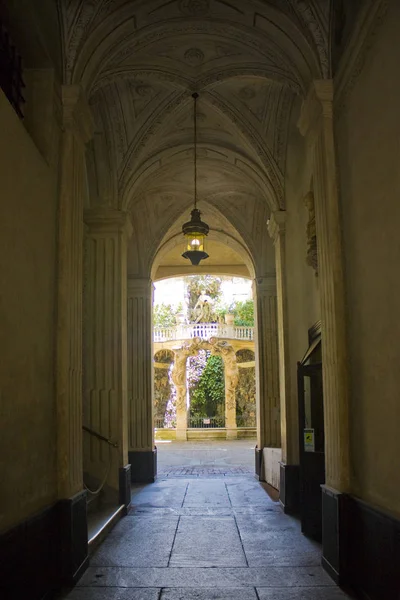 Genua Italien Juli 2018 Eingang Innenhof Des Palazzo Lomellino Strada — Stockfoto