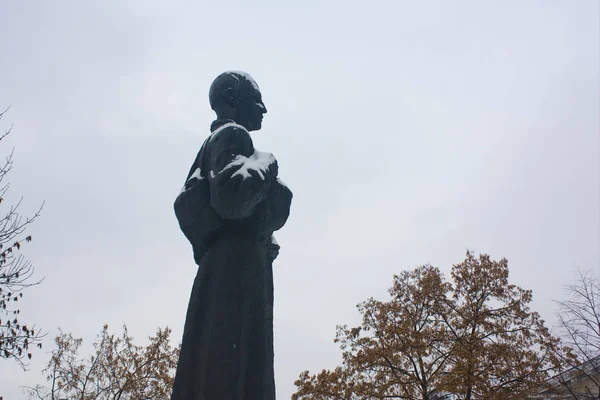 Kiev Ucrania Enero 2019 Monumento Grigory Skovoroda Plaza Kontraktova Podil — Foto de Stock