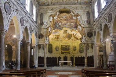 Naples, İtalya - 5 Mart 2018: İç-of Naples katedrali Duomo di San Gennaro (veya katedral Meryem Varsayım), İtalya