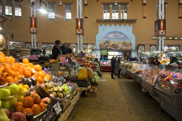 Kiev Ucraina Febbraio 2019 Interno Del Famoso Mercato Bessarabsky Nel — Foto Stock