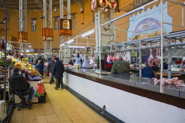 Kiev Ucrânia Fevereiro 2019 Interior Famoso Mercado Bessarabsky Centro Kiev — Fotografia de Stock