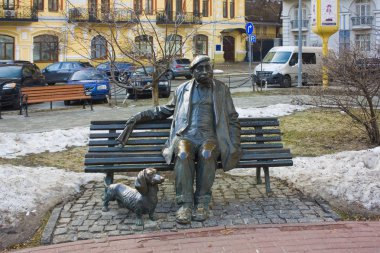 Kiev, Ukrayna - 17 Şubat 2019: Nikolai Yakovchenko ünlü Ukraynalı oyuncu-Kiev anıt