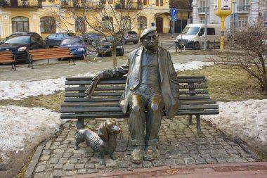 Kiev, Ukrayna - 17 Şubat 2019: Nikolai Yakovchenko ünlü Ukraynalı oyuncu-Kiev anıt