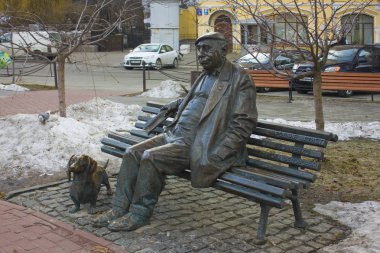 Kiev, Ukrayna - 17 Şubat 2019: Nikolai Yakovchenko ünlü Ukraynalı oyuncu-Kiev anıt