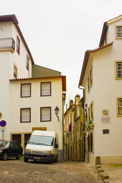 Coimbra Portugal March 2019 Picturesque Street Ancient Houses Old Upper — Stock Photo, Image