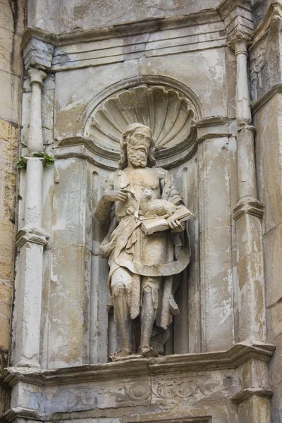 Coimbra Portugalia Marca 2019 Rzeźba Starej Katedry Velha Coimbra — Zdjęcie stockowe
