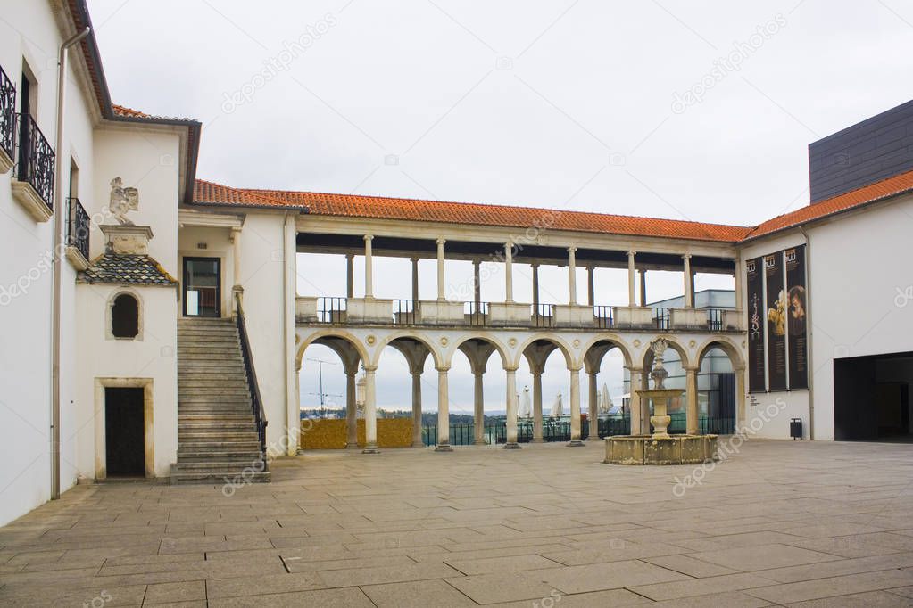 COIMBRA, PORTUGAL - March 1, 2019: Inner courtyard of National Museum Machado de Castro in Old Upper Town in Coimbra