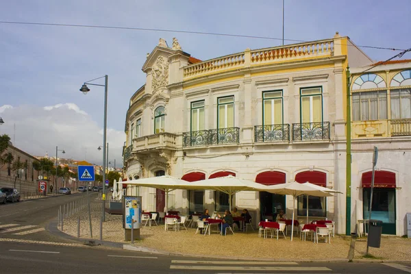 Lisbona Portogallo Marzo 2019 Street Cafe Nel Quartiere Belem Lisbona — Foto Stock