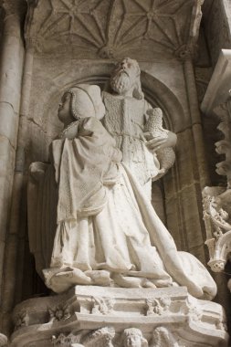 Lisbon, Portekiz - 1 Mart 2019: Jeronimos Monastery parçası veya Hieronymites Manastırı (Order of Saint Jerome eski manastır) Lizbon