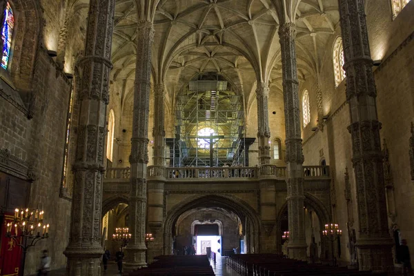Lizbona Portugalia Marca 2019 Wnętrze Klasztoru Hieronimitów Lub Hieronymites Klasztor — Zdjęcie stockowe