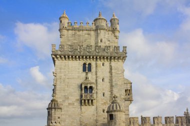 Lisbon, Portekiz - 1 Mart 2019: Belem Kulesi Lizbon