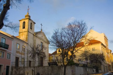 Lizbon, Portekiz - 1 Mart 2019: Lizbon bölgesi Belem tipik kilisede