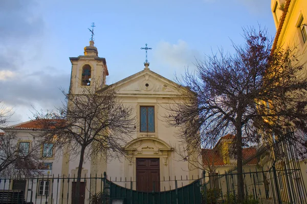 Лисбон Португаль Марта 2019 Года Типичная Церковь Районе Белем Лиссабоне — стоковое фото