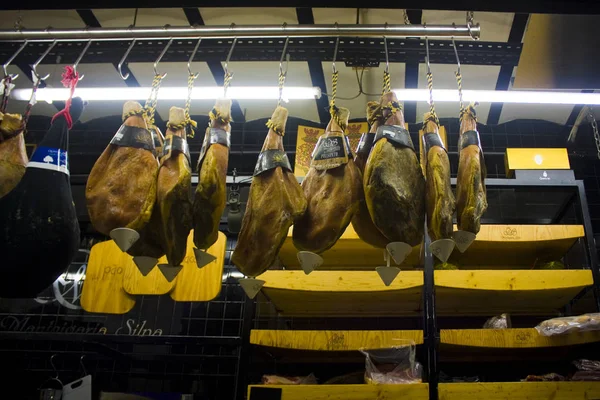 Lisbon Portugal Maart 2019 Traditionele Presunto Ham Verkocht Bij Time — Stockfoto