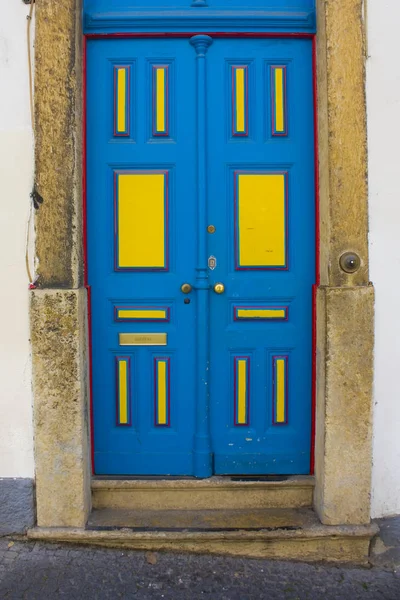 Porta Azul Velha Cidade Velha Lisboa Portugal — Fotografia de Stock