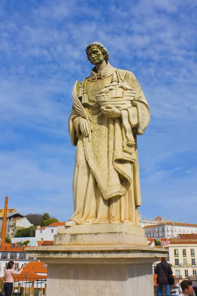 Lisboa Portugal Marzo 2019 Estatua San Vicente Mirador Santa Luzia — Foto de Stock