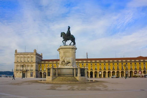 Lisboa Portugal Marzo 2019 Monumento Rey Jos Plaza Del Comercio — Foto de Stock