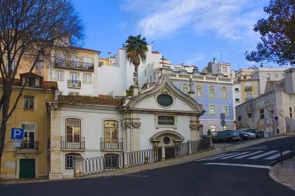 Lisabon Portugalsko Března 2019 Malebná Architektura Čtvrti Alfama Lisabonu — Stock fotografie