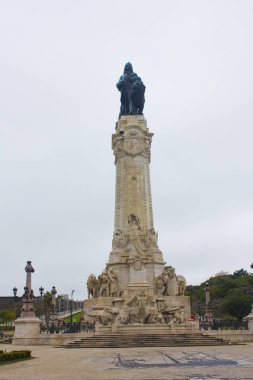 Lisbon, Portekiz - 1 Mart 2019: Marquis Pombal Lizbon, anıt