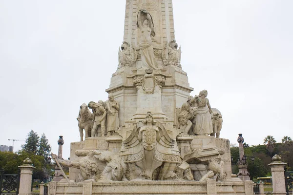 Лисбон Португаль Марта 2019 Года Фрагмент Памятника Маркизу Помбалу Лиссабоне — стоковое фото