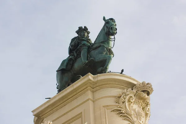 Lisbon Portugal March 2019 Monument King Jos Commerce Square Praca — Stock Photo, Image