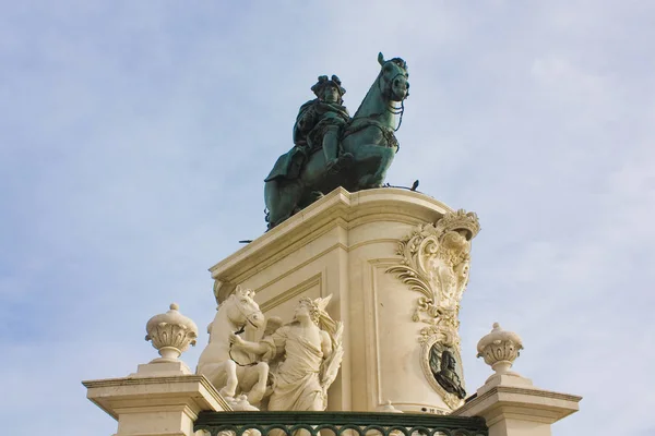 Lisboa Portugal Março 2019 Monumento Rei Jos Praça Comércio Praca — Fotografia de Stock