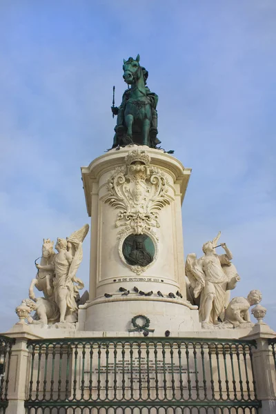 Lisboa Portugal Março 2019 Monumento Rei Jos Praça Comércio Praca — Fotografia de Stock