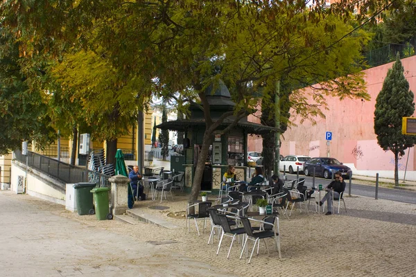 Lisabon Portugalsko Března 2019 Street Cafe Okrese Belem Lisabonu — Stock fotografie