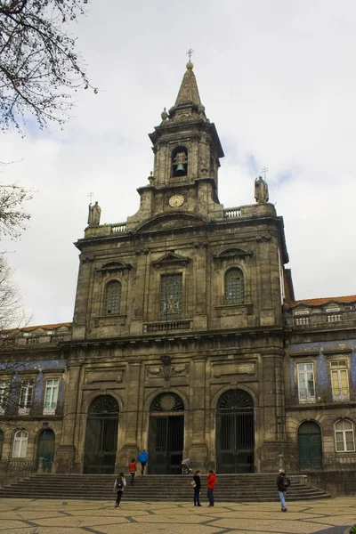 Porto Portugal Março 2019 Igreja Trindade Cidade Velha Porto — Fotografia de Stock