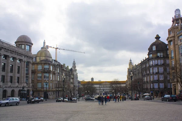 Porto Portugália 2019 Március Porto Liberdade Tér Szabadság Tér — Stock Fotó