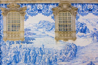 Porto, Portekiz - 3 Mart 2019: Parçası Carmo Church of (Igreja Carmo) güzel azulejos Porto ile