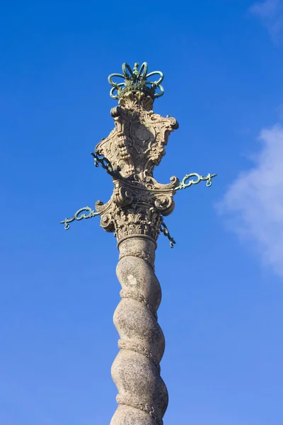 Porto Portugalia Marca 2019 Rzeźbione Kamienne Pręgierz Wstyd Karę Placu — Zdjęcie stockowe